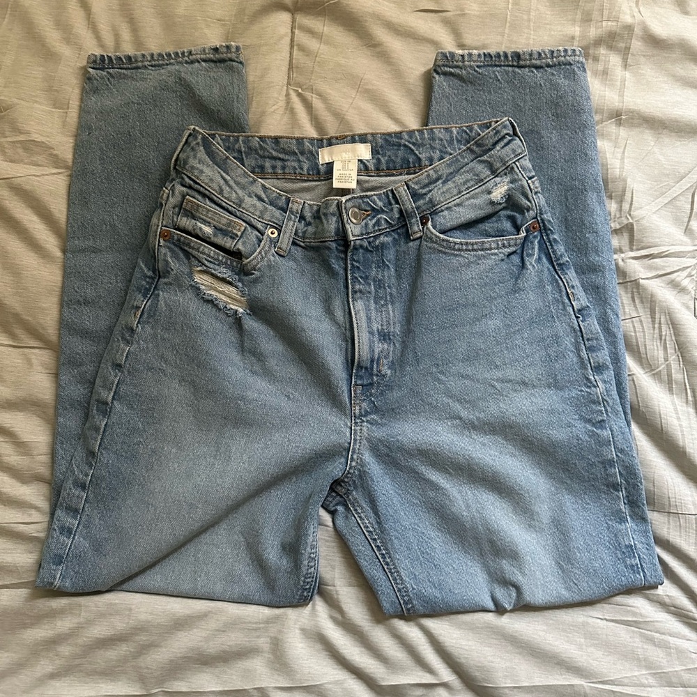 High waisted boyfriend jeans